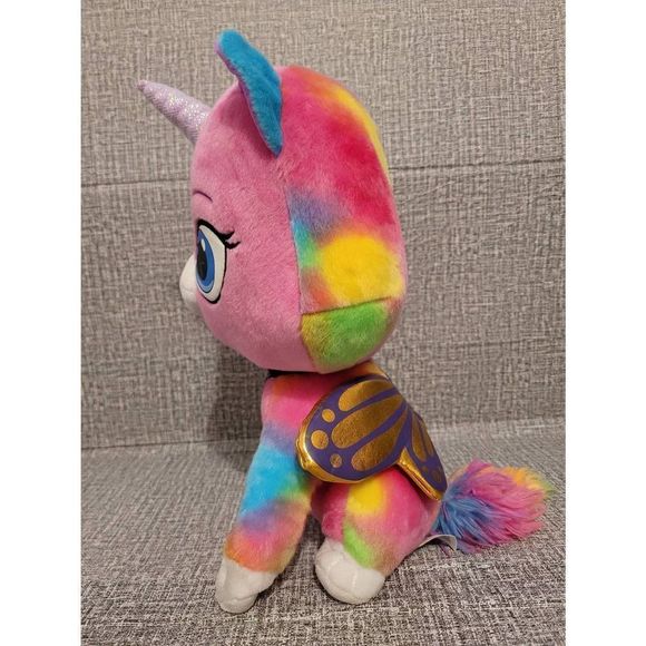 Rainbow Butterfly Unicorn Kitty Fabulous Felicity Huggable Plush Toy Multicolor - Picture 3 of 7